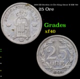 1904 EB Sweden 25 Öre King Oscar II KM-739 Grades xf