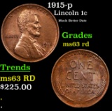 1915-p Lincoln Cent 1c Grades Select Unc RD