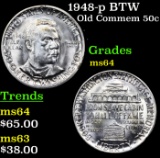 1948-p BTW Old Commem Half Dollar 50c Grades Choice Unc