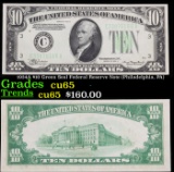 1934A $10 Green Seal Federal Reserve Note (Philadelphia, PA) Grades Gem CU