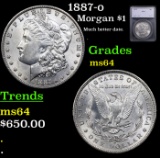1887-o Morgan Dollar $1 Graded ms64 By SEGS