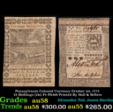 Pennsylvania Colonial Currency October 1st, 1773 15 Shillings (15s) Fr-PA168 Printed By Hall & Selle