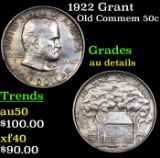 1922 Grant Old Commem Half Dollar 50c Grades AU Details