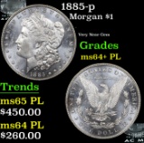 1885-p Morgan Dollar $1 Grades Choice Unc+ PL