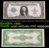 1923 $1 Large Size Blue Seal Silver Certificate, Signatures of Woods & White FR-238 Grades vf++