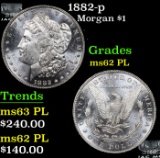 1882-p Morgan Dollar $1 Grades Select Unc PL