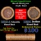 Mixed small cents 1c orig shotgun roll, 1919-d Wheat Cent, 1894 Indian Cent other end, Brinks Wrappe