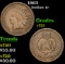 1863 Indian Cent 1c Grades vf+