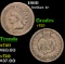 1860 Indian Cent 1c Grades vf+
