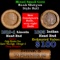 Mixed small cents 1c orig shotgun roll, 1919-d Wheat Cent, 1893 Indian Cent other end, Brinks Wrappe