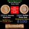 Mixed small cents 1c orig shotgun roll, 1918-d Wheat Cent, 1898 Indian Cent other end, Brinks Wrappe