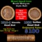 Mixed small cents 1c orig shotgun roll, 1916-d Wheat Cent, 1888 Indian Cent other end, Brinks Wrappe