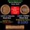 Mixed small cents 1c orig shotgun roll, 1917-d Wheat Cent, 1897 Indian Cent other end, Brinks Wrappe