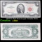 1963 $2 Red Seal Legal Tender Note Grades xf