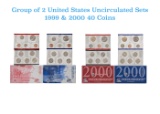 Group of 2 United States Mint Set in Original Government Packaging! From 1999-2000 with 40 Coins Ins