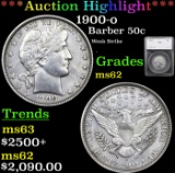***Auction Highlight*** 1900-o Barber Half Dollars 50c Graded ms62 By SEGS (fc)