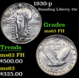 1930-p Standing Liberty Quarter 25c Grades Select Unc FH