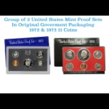 Group of 2 United States Mint Proof Sets 1972-1973 11 coins
