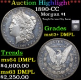 ***Auction Highlight*** 1890-CC Morgan Dollar $1 Graded ms63+ DMPL By SEGS (fc)