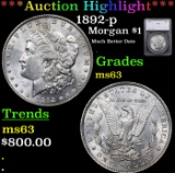 ***Auction Highlight*** 1892-p Morgan Dollar $1 Graded ms63 By SEGS (fc)