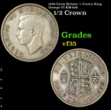 1939 Great Britain 1/2 Crown King George VI KM-856 Grades vf++