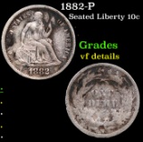 1882-P Seated Liberty Dime 10c Grades vf details