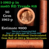 Shotgun Lincoln 1c roll, 1962-p 50 pcs Standard Johnson Wrapper