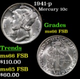 1941-p Mercury Dime 10c Grades GEM+ FSB