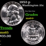 1952-p Washington Quarter 25c Grades Choice+ Unc