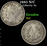 1883 N/C Liberty Nickel 5c Grades f, fine