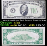 1934A $10 Green Seal Federal Reserve Note Grades xf+