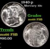 1940-p Mercury Dime 10c Grades GEM+ FSB