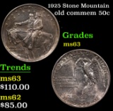 1925 Stone Mountain Old Commem Half Dollar 50c Grades Select Unc