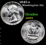 1945-s Washington Quarter 25c Grades Choice Unc