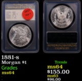 1881-s Morgan Dollar $1 Graded ms64 By US Rare Coin