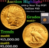***Auction Highlight*** 1926-p Gold Indian Eagle $10 Graded ms65+ By SEGS (fc)