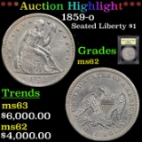 ***Auction Highlight*** 1859-o Seated Liberty Dollar $1 Graded Select Unc By USCG (fc)