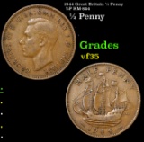 1944 Great Britain 1/2 Penny 1/2P KM-844 Grades vf++