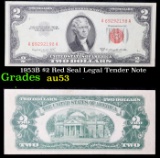1953B $2 Red Seal Legal Tender Note Grades Select AU