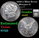 1900-s Morgan Dollar Mint Error $1 Graded ms62 By SEGS