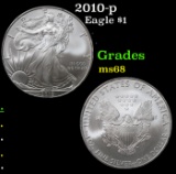 2010-p Silver Eagle Dollar $1 Grades GEM+++ Unc