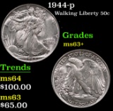 1944-p Walking Liberty Half Dollar 50c Grades Select+ Unc