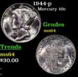 1944-p Mercury Dime 10c Grades Choice Unc