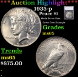 ***Auction Highlight*** 1935-p Peace Dollar $1 Graded ms65 By SEGS (fc)