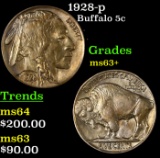 1928-p Buffalo Nickel 5c Grades Select+ Unc