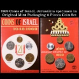 1969 Coins of Israel, Jerusalem specimen in Original Mint Packaging 6 Pieces Coin Set