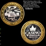 Silver Gaming token with 24K heavy gold electroplate $40 Casino Windxor Ontario Canada Casino Windso