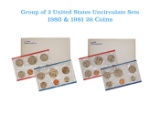 Group of 2 United States Mint Set in Original Government Packaging! From 1980-1981 with 26 Coins Ins