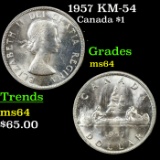 1957 Canada Dollar KM-54 $1 Grades Choice Unc