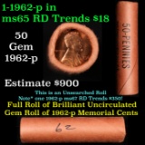 Shotgun Lincoln 1c roll, 1962-p 50 pcs Coinwrapping Wrapper